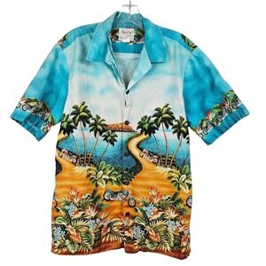Naniloa Mens M Hawaiian Shirt Beach VTG Bright Tropical Resort Vacation Colorful